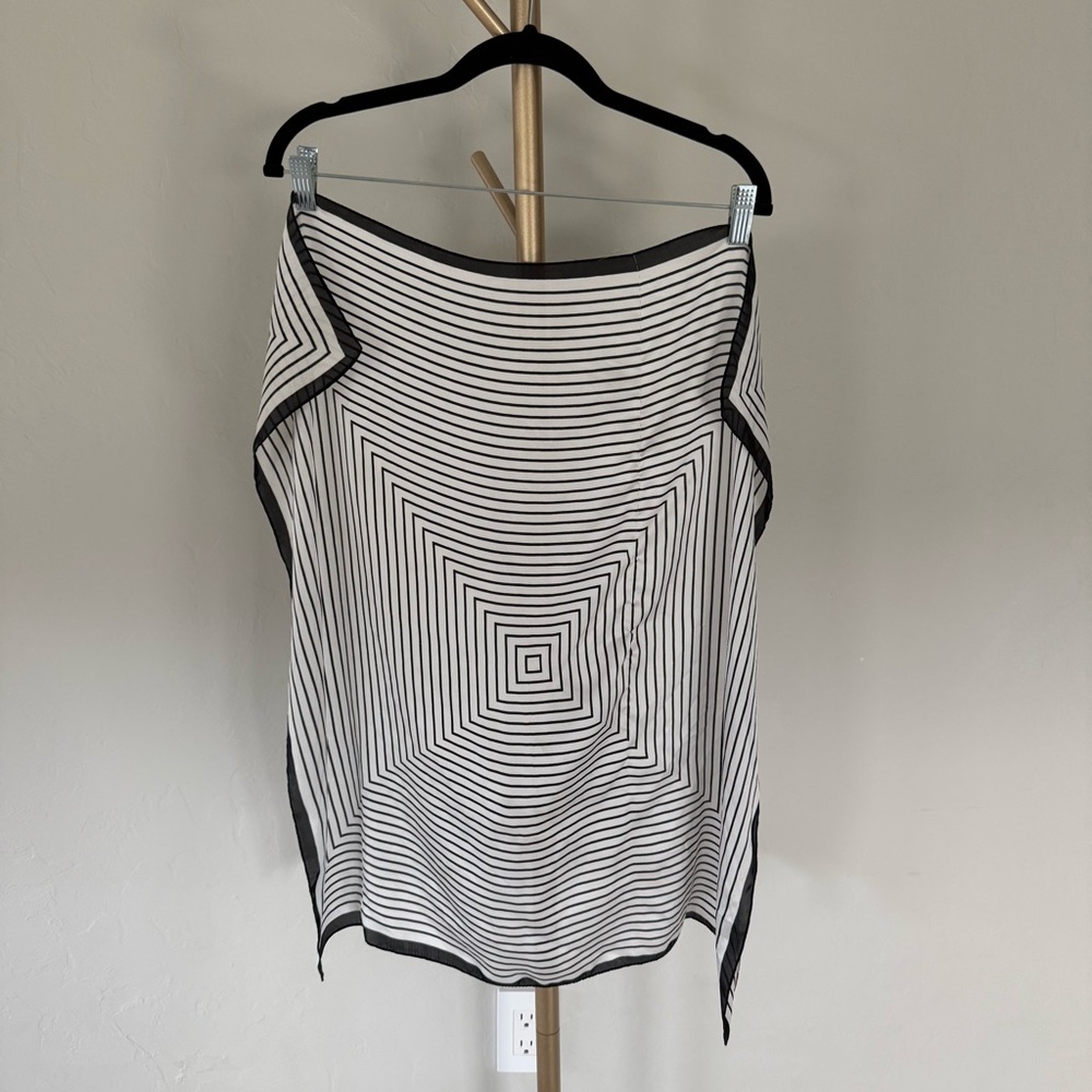 Striped Black and White Square Scarf